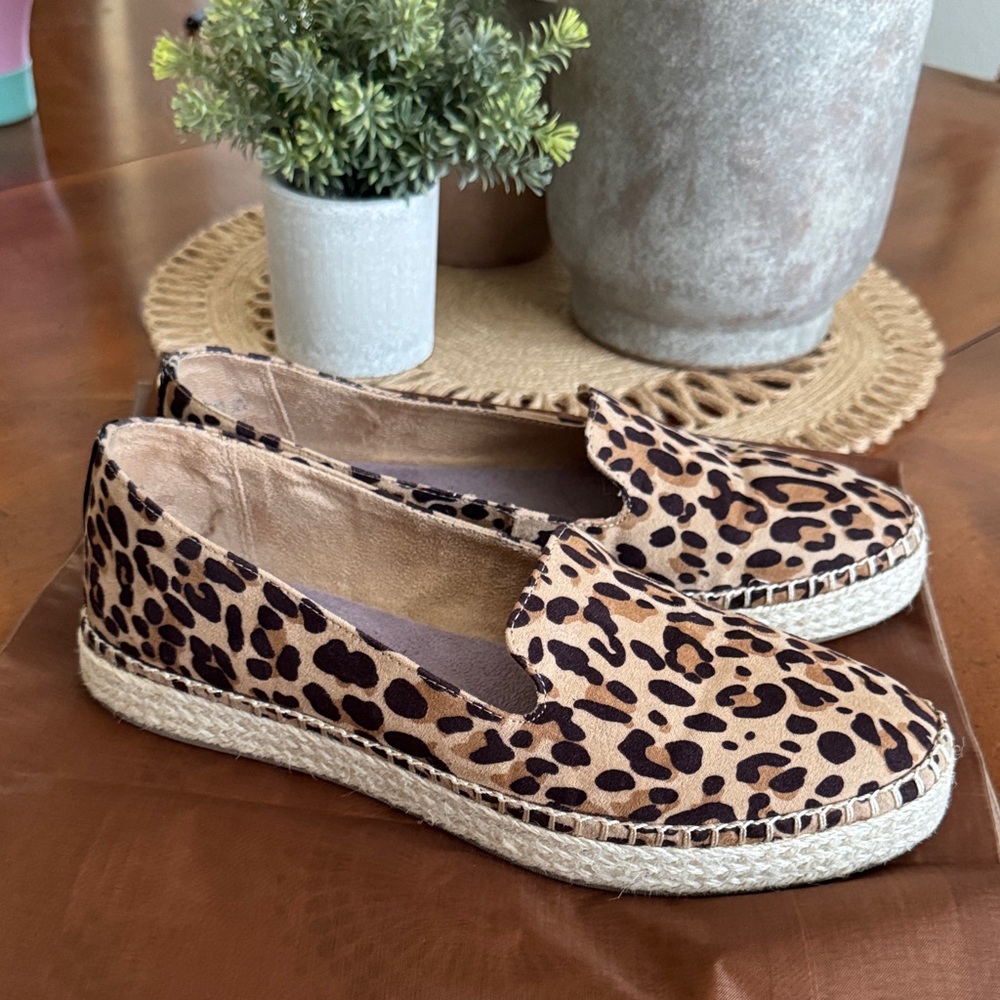 Leopard Print Espadrille Slip-Ons
